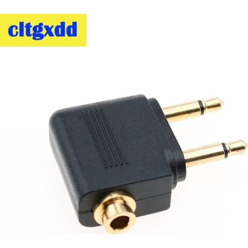 Cltgxdd Gold Audio plug plated Air Plane 3.5mm Airplane Airline Headphone Mono Audio Converter Travel Jack Plug Splitter Adapter