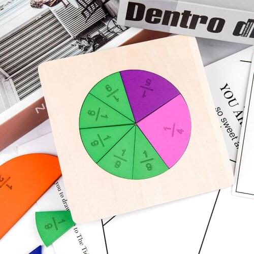Preschool Children Circular Math Fraction Board Counting Plate Teaching Aids Montessori Children Learning Educational Math Toys