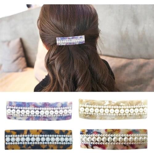 1pc Elegant Women Hair Clip Cute Fake Pearl Decor French Barrette Spring Hair Clip For Women Ladies Girls Hair Accessories