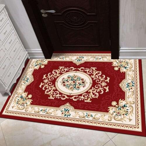 European Corridor Flower Carpet Ladder Carpet Red Gold Hotel Home Entrance Carpet 3D Printing Party Wedding Carpet