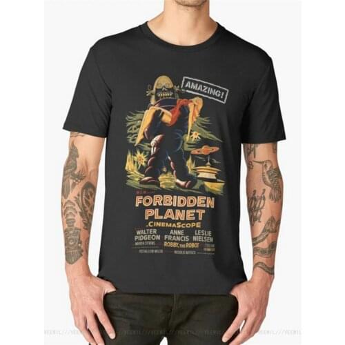 FORBIDDEN PLANET T-Shirt MOVIE FILM VINTAGE RETRO CULT HORROR Summer Style T Shirt