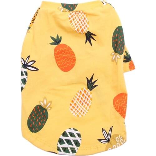 Dog Pet T-Shirt Vest 100% Cotton Cat Puppy Pineapple Pajamas for Dogs Cats Small Medium 5 Sizes