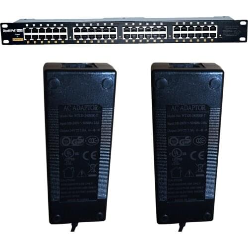 GPOE-24-24v240w gigabit PoE injector 24 port with mode B Passive Poe panel 24 volt 240w power supply