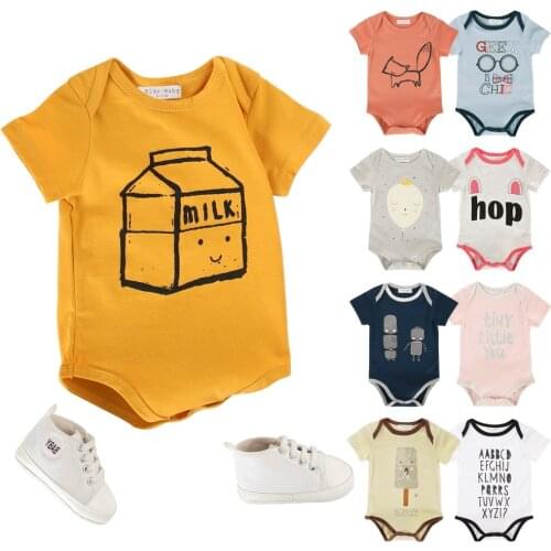 2020 Newborn Baby Bodysuit Children Clothing Twins Girls Boy Clothes Jumpsuit Girls Clothing Suit Cotton 0-24M Bodysuits Outfits