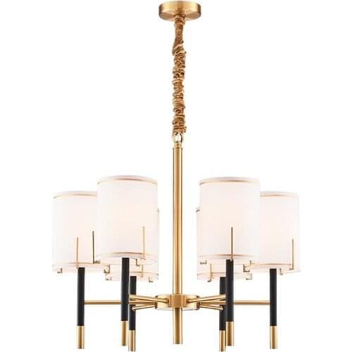 American all copper chandelier light luxury post-modern new Chinese style fashion simple living room bedroom dining room study