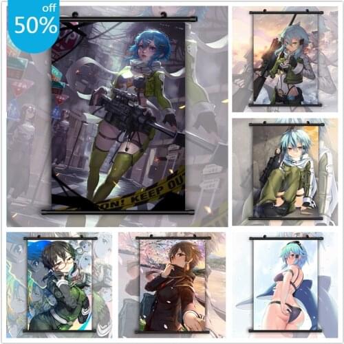 Sword Art Online Sinon Asada Shino Anime Posters Canvas Painting Wall Decor Wall Art Picture for Living Room Decor Home Decor