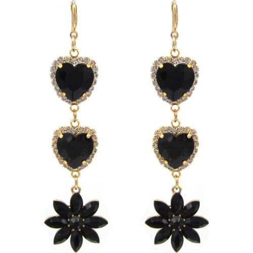 Trendy Crystal Long Earrings for Women Drop Dangle Earring Luxury Party Womens Jewelry Ear