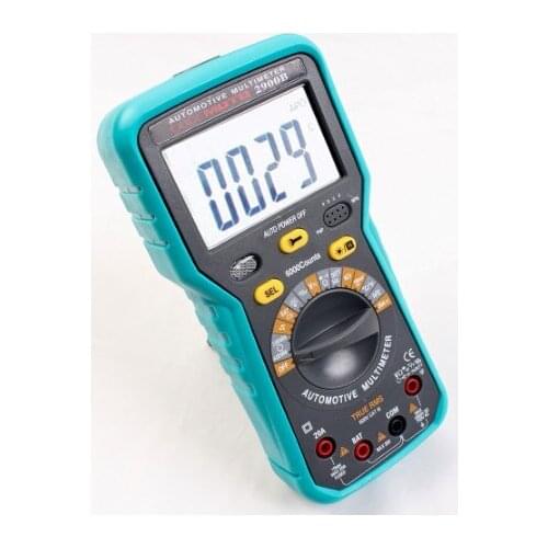 New 2900B Digital Automotive Car Multimeter 6000 Counts True RMS AC/DC Volt Amp Ohm Dwell Angle Rotational Speed Tester