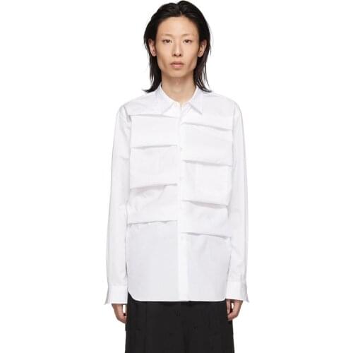 Mens clothing fashion GD Hair Stylist Street personality Original Design fold Shirt plus size Singer costumes