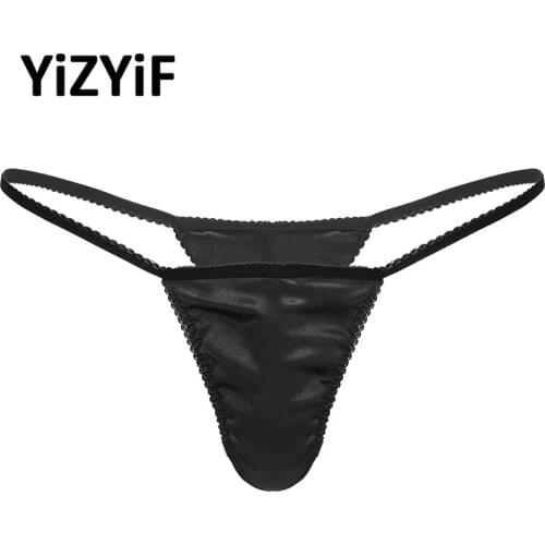 Men Swim Brief Underwear Mens Swimwear Smooth Silky Satin Lingerie G-string Low Rise Bulge Pouch Swimming Trunks Underpants