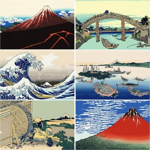 DIY Painting By Numbers Kanagawa surfing 50x40cm Wall Art Picture By Number Acrylic Canvas By Numbers For Home Decors