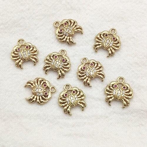 New Arrival! 13X12mm 50pcs Cubic Zirconia Copper Charm For Handmade Necklace Earring DIY Parts Jewelry Findings & Components