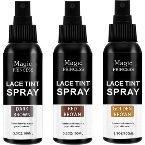 New Arrival 100ml High Quality Lace Tint Spray Waterproof Red/Golden Brown Natural Wigs Frontal Lace For Different Skin Types