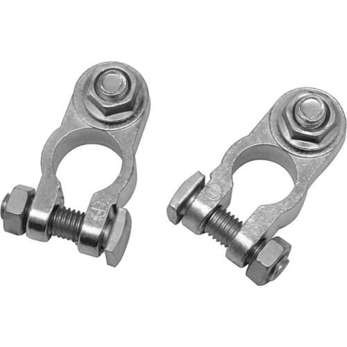 2Pcs Positive & Negative Cargo Type Zinc Coat Battery Terminals Clamp Connectors T3ED