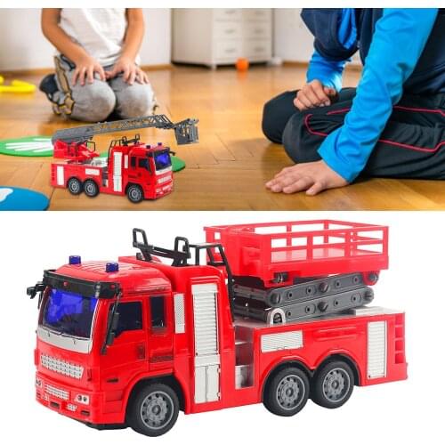 Remote Control Electric Spray Water Fireman Fire Truck Car Model Kids Toy Gift