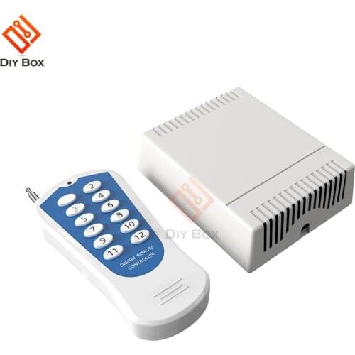 DC 12V 12 Channel Relay Module Wireless RF Remote Control Switch Transmitter + Receiver Board Transmission 800m 12CH