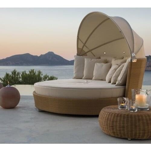 2015 Romantic Outdoor Furniture sun loungers Wicker Daybed