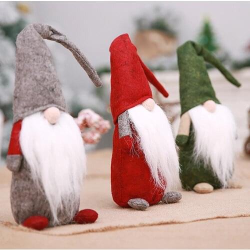 Cloth handmade standing faceless mini Christmas gnome decoration - 1 used as a Christmas decoration gift