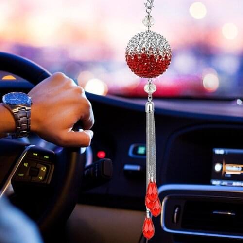 Spherical Car High-end Gift Box Hanging Car Rearview Mirror Pendant Car Decoration Supplies Creative Crystal Ball Car Hanging