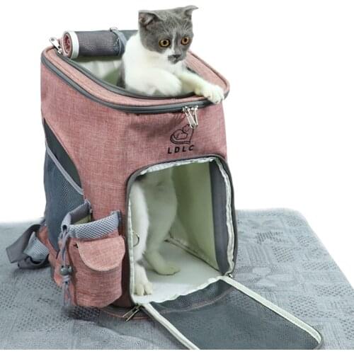Foldable Zipper Pet Bag Carrier Backpack Dog Cat Outdoor Travel Carrier Packbag Portable Mesh Pet Out Bag Cat Backpack