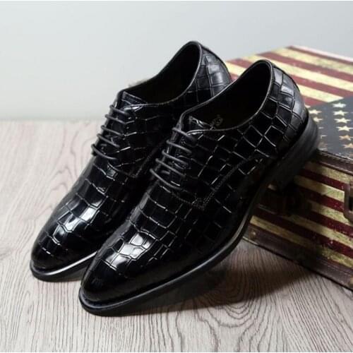 Top Men Wedding Shoes Fashion Genuine Leather Formal Lace-Up Casual Business Office Size 39-44