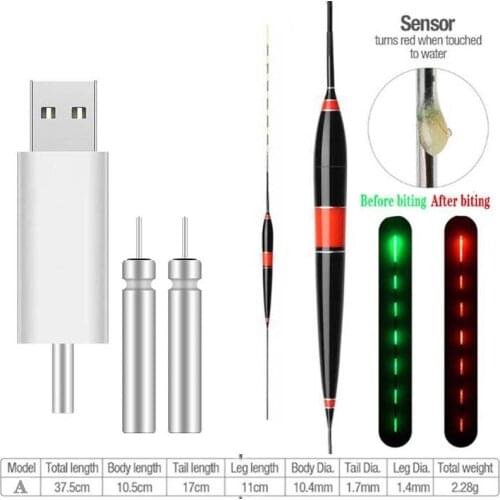 1 Set Smart Fishing Led Light Float Luminous Glowing Float Fish Bite Automatically Remind Electric Fishing Buoy With Batteries