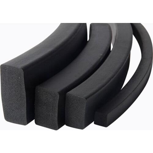 EPDM Rubber Foam Sponge Bar Seal Strip 1.5mm 2mm 2.5mm 3mm 4mm 4.5mm 5mm 6mm 6.3mm 7mm 8 9 10 12 13 14 15 16 17mm Thick 2m Black