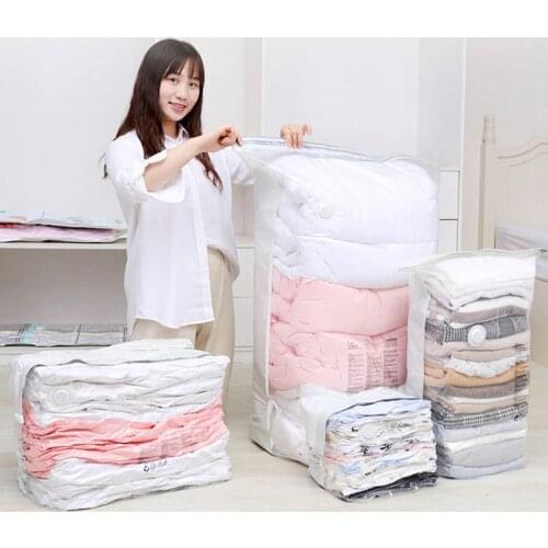 Vacuum Storage Bags No Pump Needed for Clothes Blankets Comforters Sweaters Pillows Home Compression Seal Bags Space Saver Bags