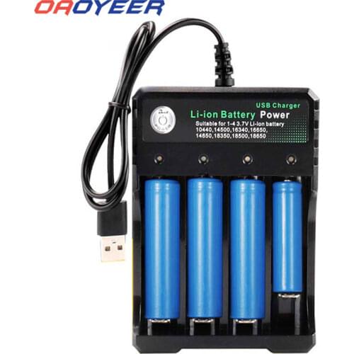 USB 18650 Battery Charger Black 1 2 4 Slots AC 110V 220V Dual For 18650 Charging Rechargeable Lithium Battery Charger