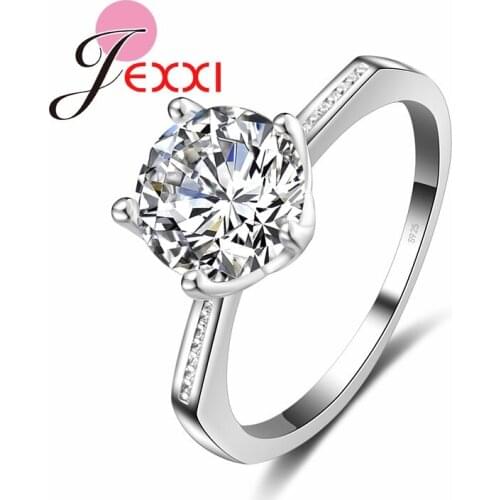 Women Wedding Engagement Rings For 925 Sterling Silver Fashion Bands Ring Jewelry AAA Austrian Crystal Promise Ring Female