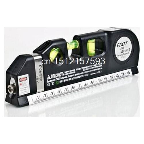 1Pc Multipurpose Level Laser Horizon Vertical Measure Tape Aligner Bubbles Ruler 8FT Newest