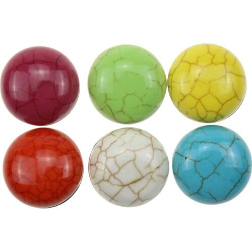 10pcs/lot 18mm Snaps Jewelry Cameo Multicolor 7 Colors Mixed Stone Snap Buttons For Female Leather Bracelet Womens Charm Beads