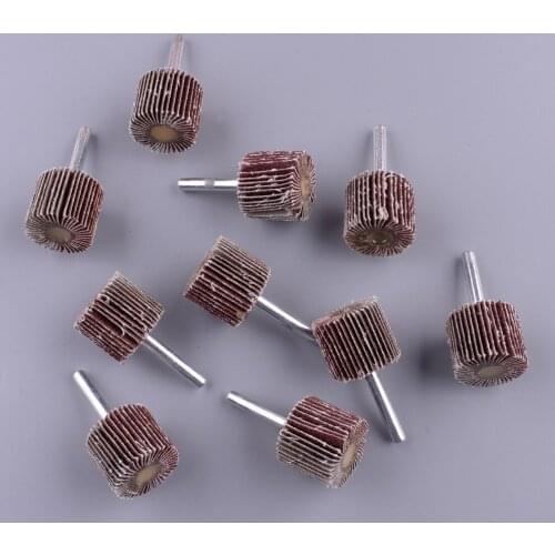 10Pcs Sandpaper Grinding Sanding Abrasive Flap Wheels Discs For Shank Drill Rotary Tool Replacement 6mm