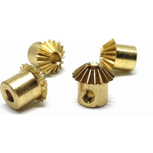 2PCS 0.5M 18T 3mm Hole Bevel gear Brass M3 conical gear
