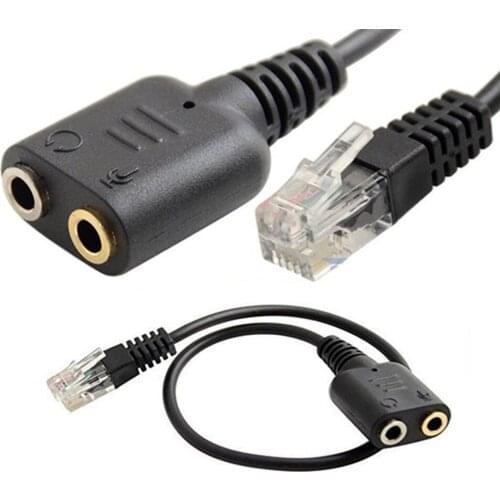 20pcs x Headphone cable PC Headset Computer Stereo Dual 3.5mm to Phone RJ9 Phone jack