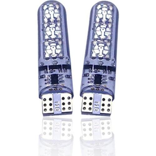 2x RGB Car LED Light Remote Control T10 5050 6SMD Colorful Side Light License Plate Light Reading Lamp Bulb+Remote Control