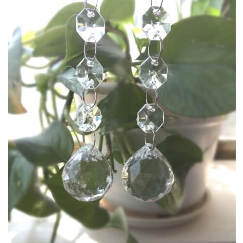 30pcs Diamond Acrylic Hanging Crystals Chandelier transparent clear Acrylic crystal ball bead garland wedding party decoration
