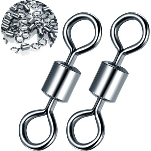 Fishing Barrel Bearing Rolling Swivel Solid Ring LB Lures Connector 9 Size Fishing Tackle Accessories Fish Tools