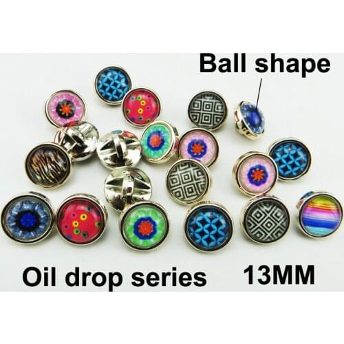50PCS 13MM Ball Oil Drop Button Dyed RESIN SWEATER Buttons Coat Boots Sewing Clothes Accessory R-303