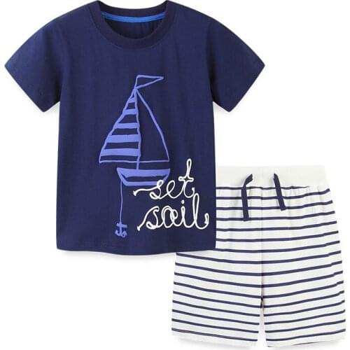 Bambino New Year 2021 Summer T shirt and Short Pants Set of Baby Boy 2-7 Years Children Clothing Set Tees and Shorts Kids Boy