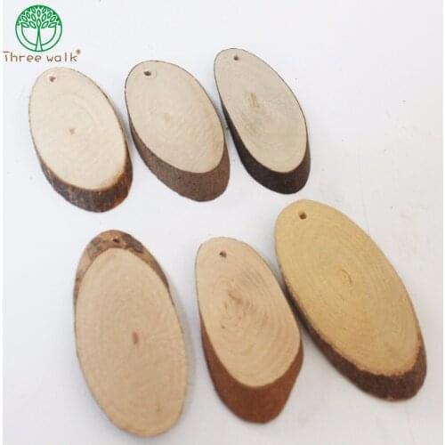 20pcs beads - Natural Wooden Chips Oval - DIY Jewelry Supply, Wood Crafts