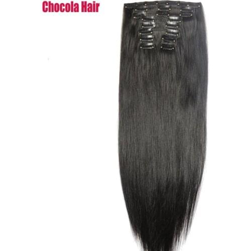 Chocola Full Head Brazilian Machine Made Remy Hair 10pcs Set 280g 16"-28" Natural Straight Clip In Human Hair Extensions