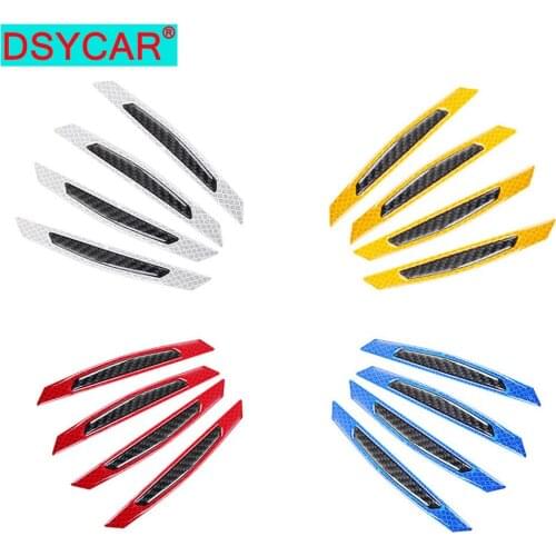 DSYCAR 4Pcs/Set Reflective Warning Door Side Edge Protection Anti-Scratch Protector Glue Sticker For Auto Car