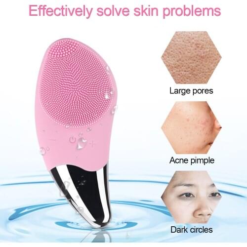 Mini Electric Face Cleansing Brush Silicone Sonic Electric Facial Cleanser Deep Washing Face Massager Facial Cleansing Brush