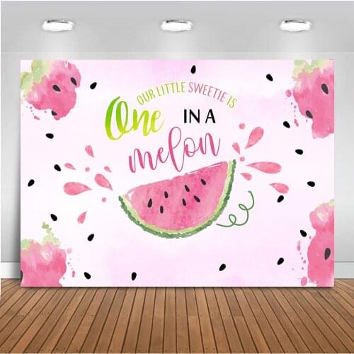 Neoback Watermelon Backdrop for Photography Newborn Baby Shower Party Decoration Banner First Birthday Theme Parties Backdrops