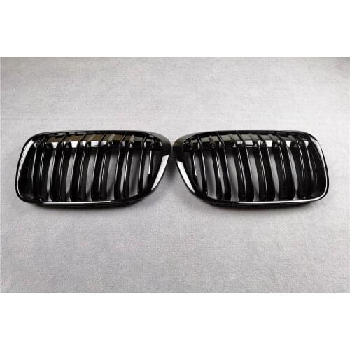 X1 F48 F49 Glossy Black Front Kidney Grills Replacement Grille Grid for BMW F48 X1 Series 5-door SUV 2016