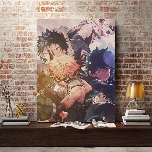 Izuku Midoriya Katsuki Bakugo BNHA Anime Canvas Home Decor Prints Dorm Living Room Bedroom Painting Wall Art Decoration Poster