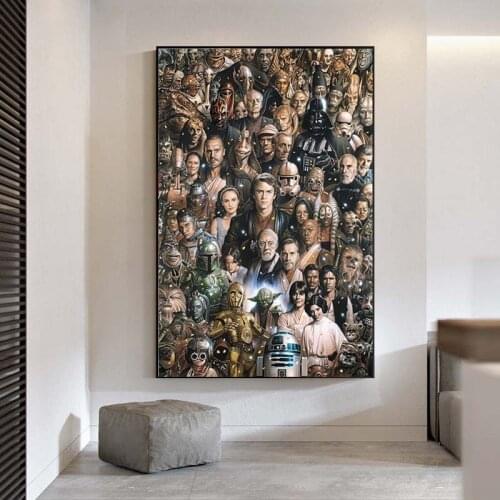Canvas Painting Disney Movie Star Wars Character Collection Posters and Prints Wall Art Picture for Living Room Home Decor