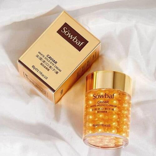 60g Gold Collagen caviar Eye Cream Eye Essence For Dark Hydrating Nourishing Anti-Wrinkles Circle Eye Pad V7L9