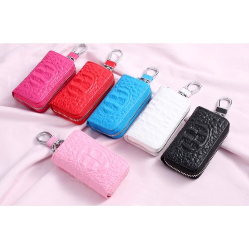 Square crocodile pattern General car key case cartoon pattern protection cover men and women key case Porta Chaves Purse